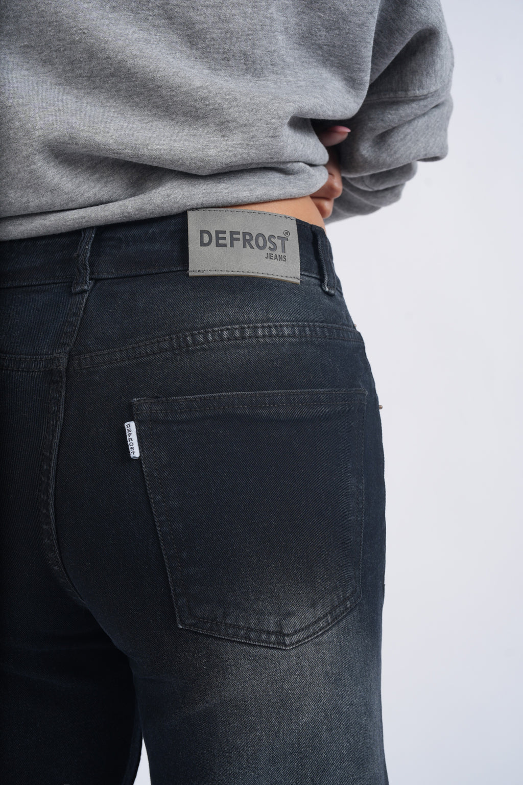 Women Black Washed Wide Leg High Waist Jeans