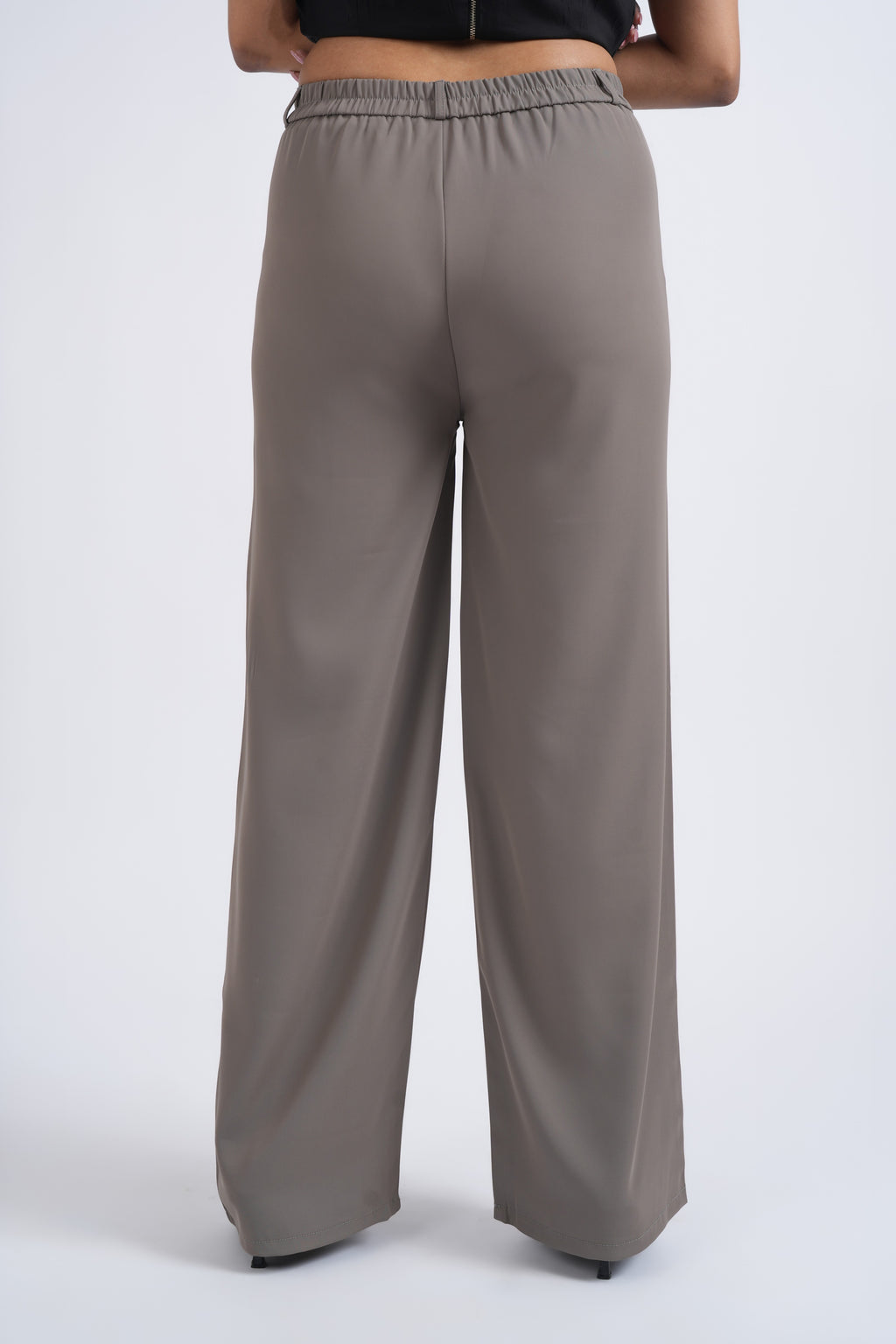 Women Korean Grey High Waist Baggy Pant