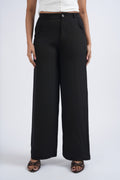 Women Korean Black High Waist Baggy Pant