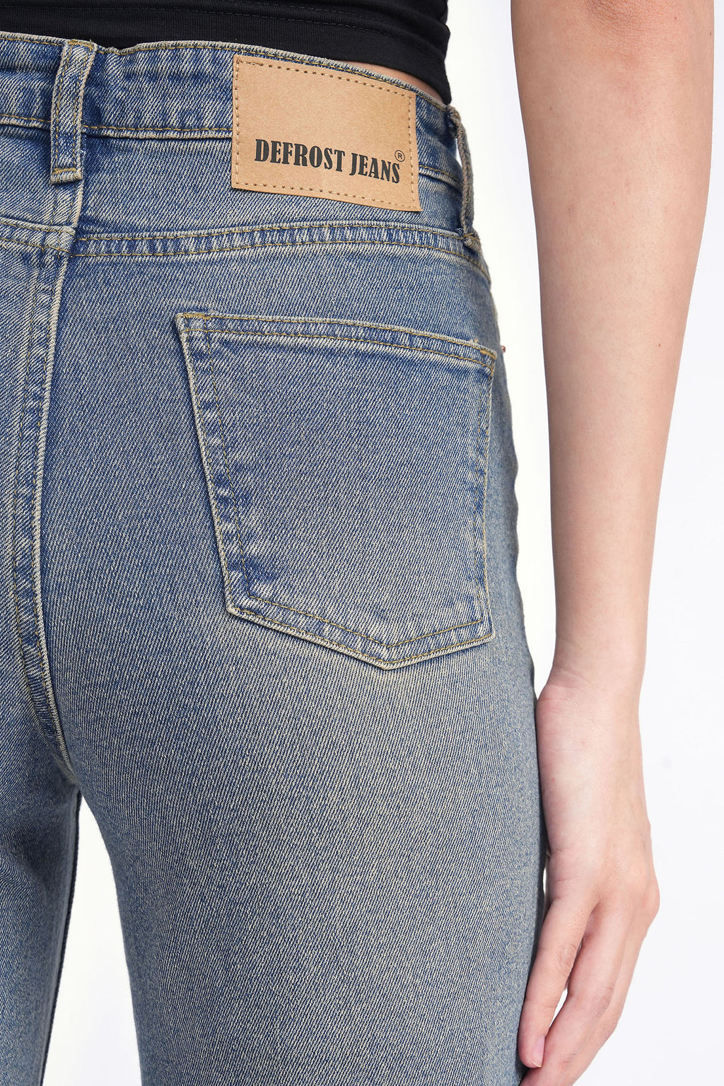 Women Stretchable High Rise Wide Leg Vintage Fade Jeans