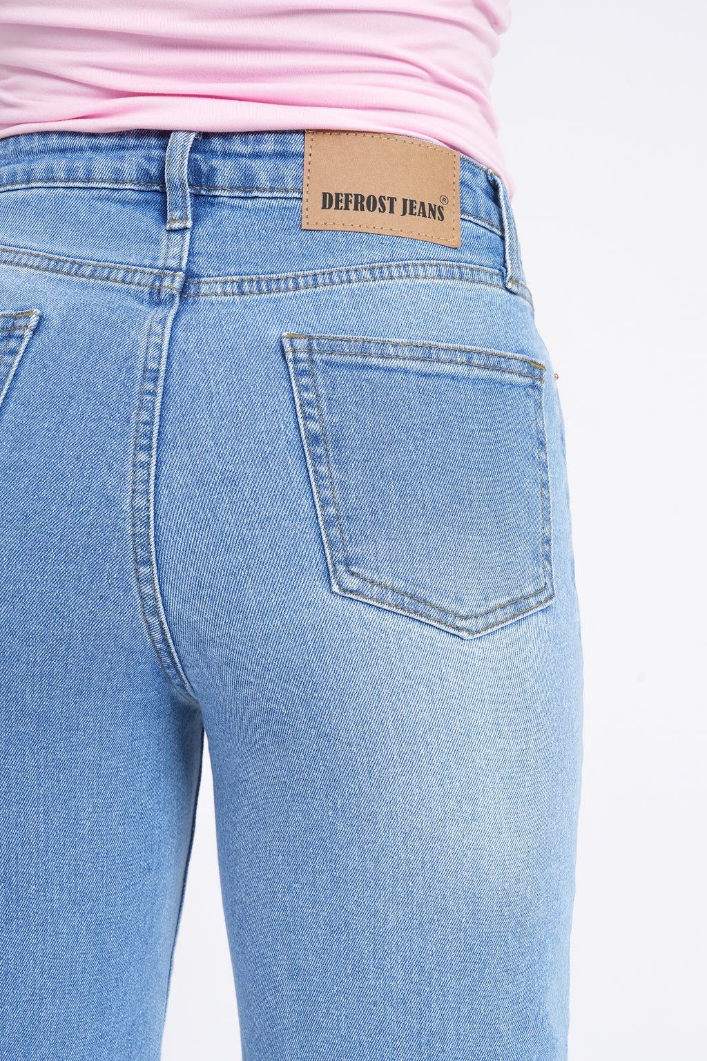 Women Stretchable High Rise Wide Leg Blue Fade Jeans